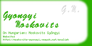 gyongyi moskovits business card